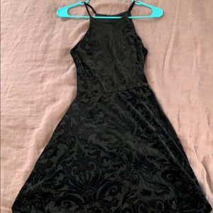 Aqua black velvet dress